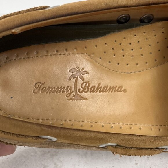 Tommy Bahama Seaport Taupe Camel Leather Loafers Size 9 M main image 9